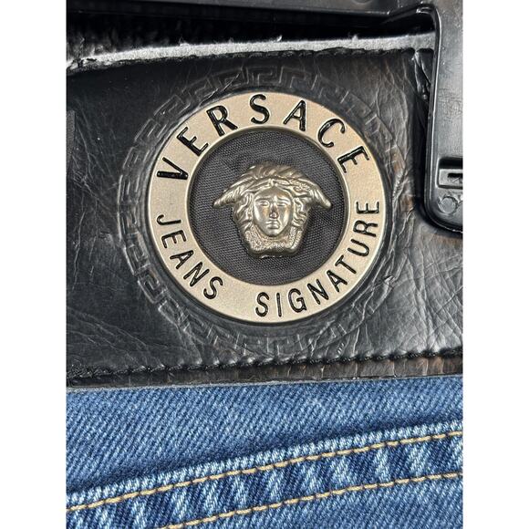Versace Couture Jeans Mens 35 Straight Leg Made Italy Signature Medusa *READ - Picture 3 of 9